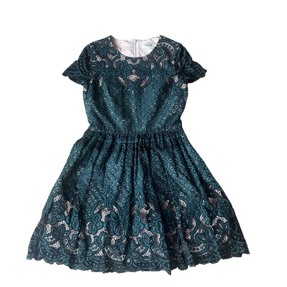 Eliza J Green Black Lace Dress Size 6 - Picture 2 of 16